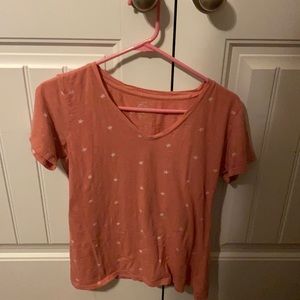 Coral shirt with white stars